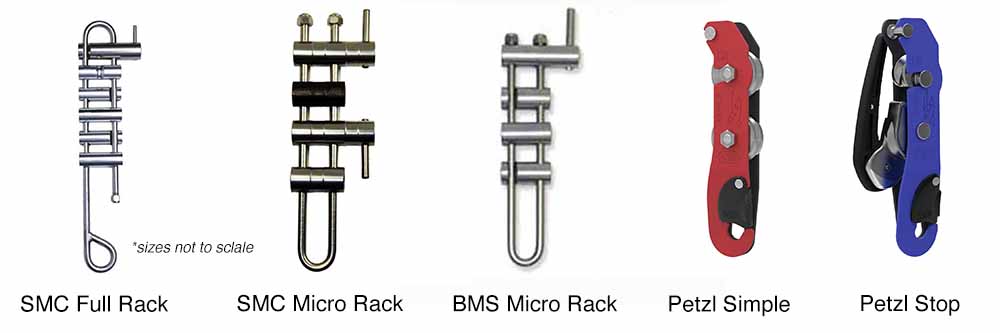 vertical caving Descending rack, micro-rack bobbing descender